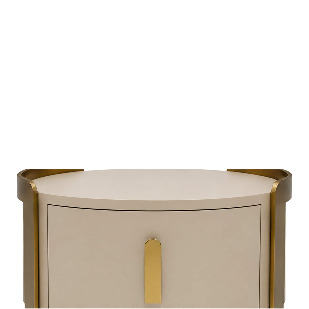 Rustic Night Stand – Textured Finish with Gold Accent Frame