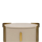Rustic Night Stand – Textured Finish with Gold Accent Frame