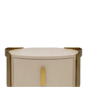 Rustic Night Stand – Textured Finish with Gold Accent Frame