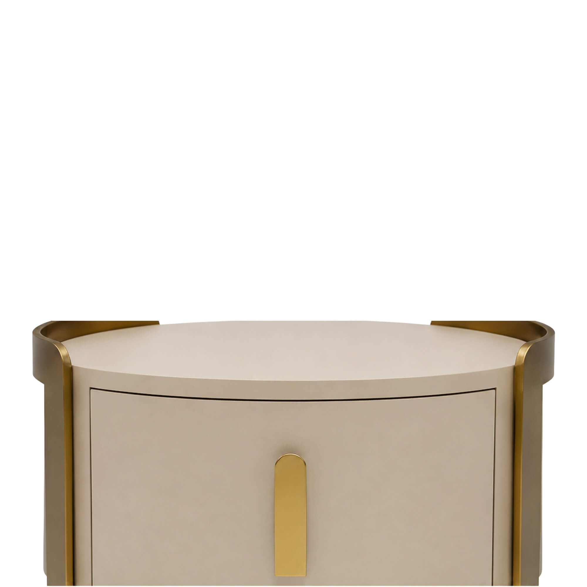 Rustic Night Stand – Textured Finish with Gold Accent Frame
