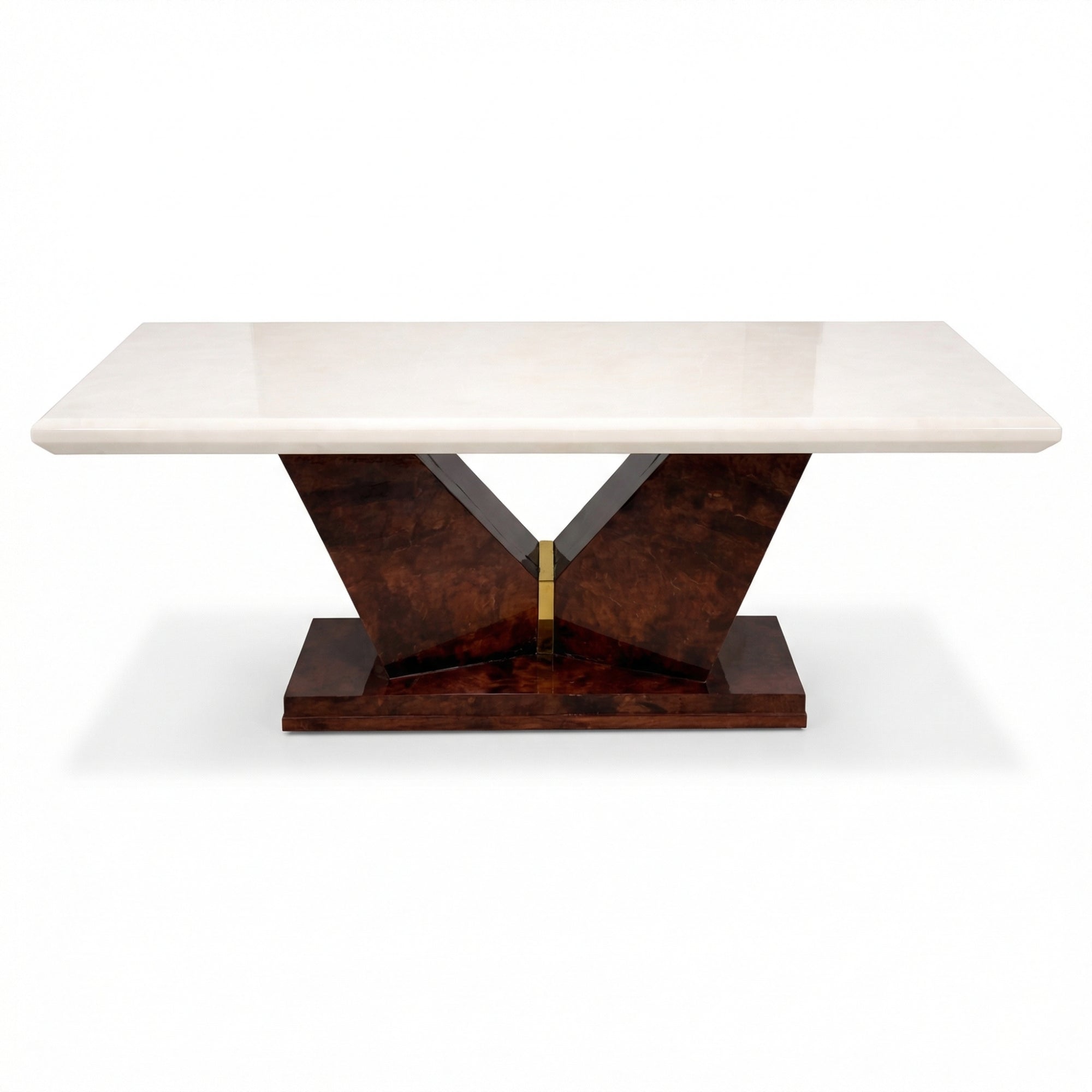 Crag Marble 6-Seater Dining Table Set - Solid Wood Luxury Dining Furniture