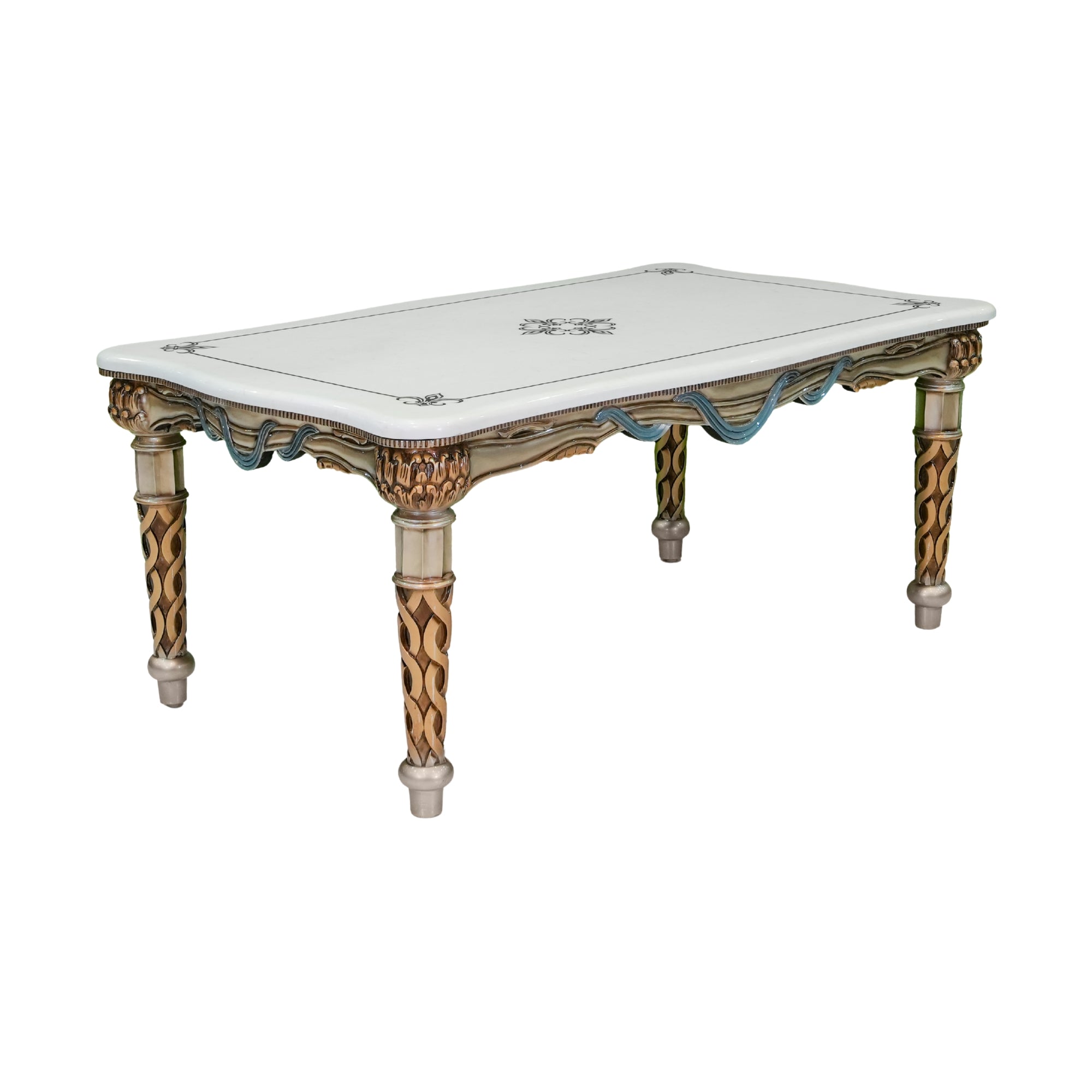 Sapphire 6-Seater Marble Dining Set – A Statement of Royal Elegance