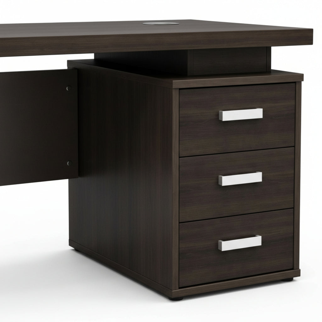 Emerald Office Table 7009- Sleek Black Matte Design for a Modern Workspace
