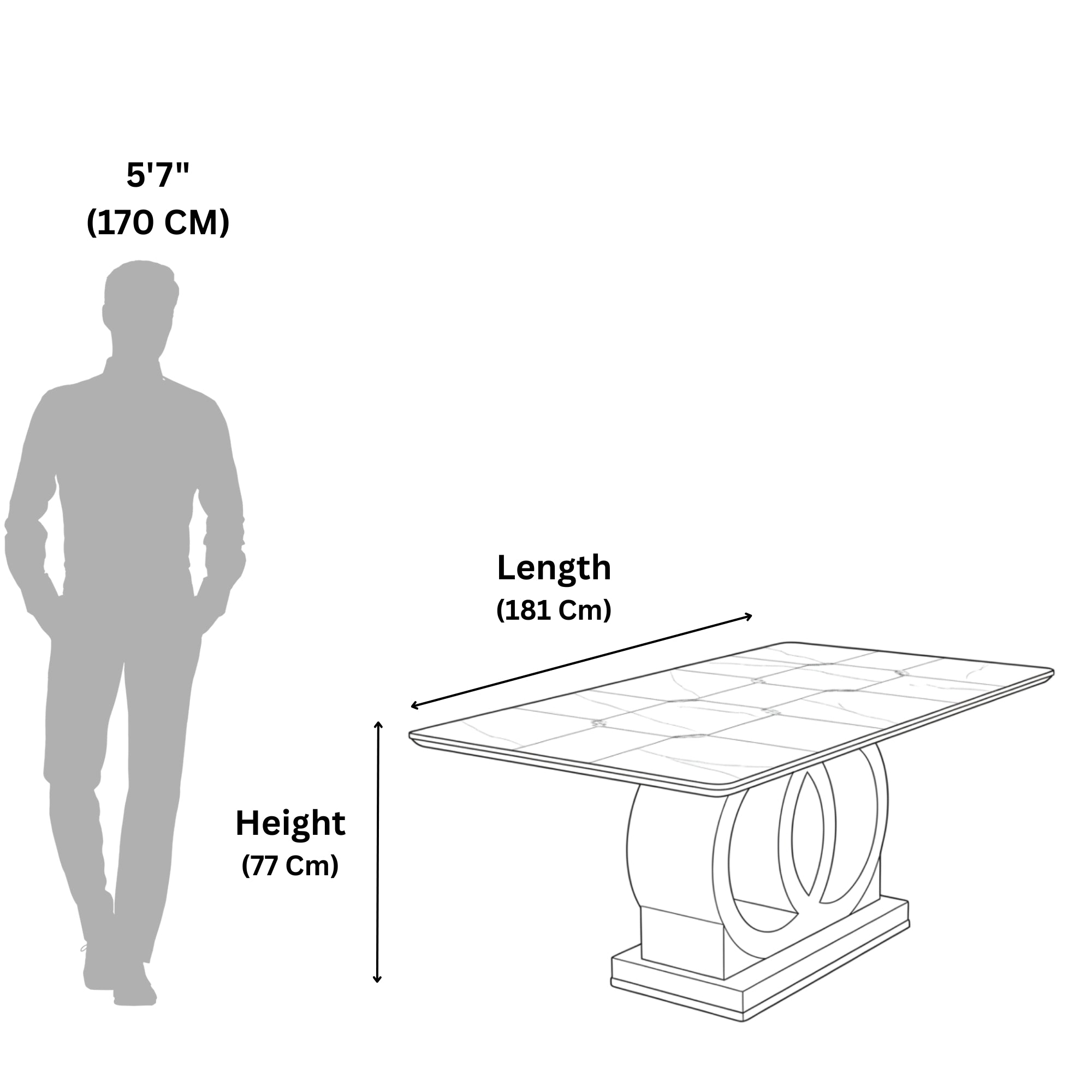Marble 6-Seater Dining Table Set with Urban Chairs – Solid Wood & Marble