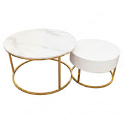 Corundum Marble Coffee Table A38 (Set of 2) – Modern Luxury with Nested Versatility