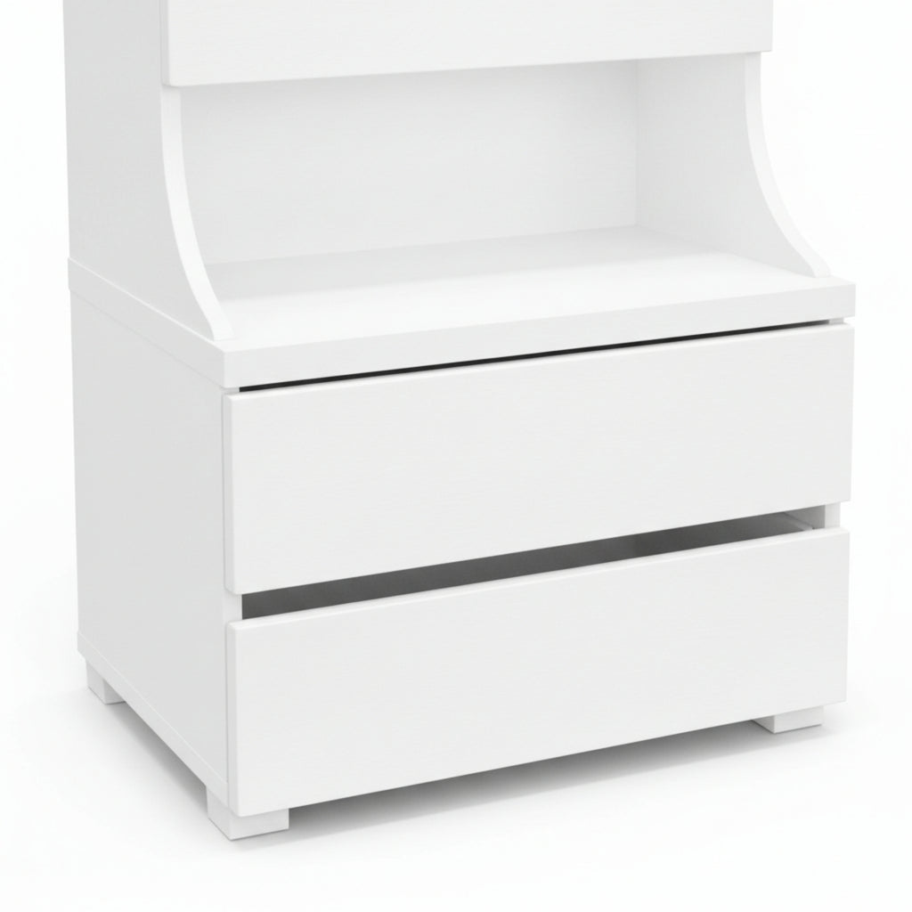 Pecon Dressing Table – Modern White Gloss Finish with Drawer Storage & Space-Saving Design