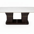 Spike Marble Table 6+1 Seater – Bold Geometry with Luxe Marble Appeal