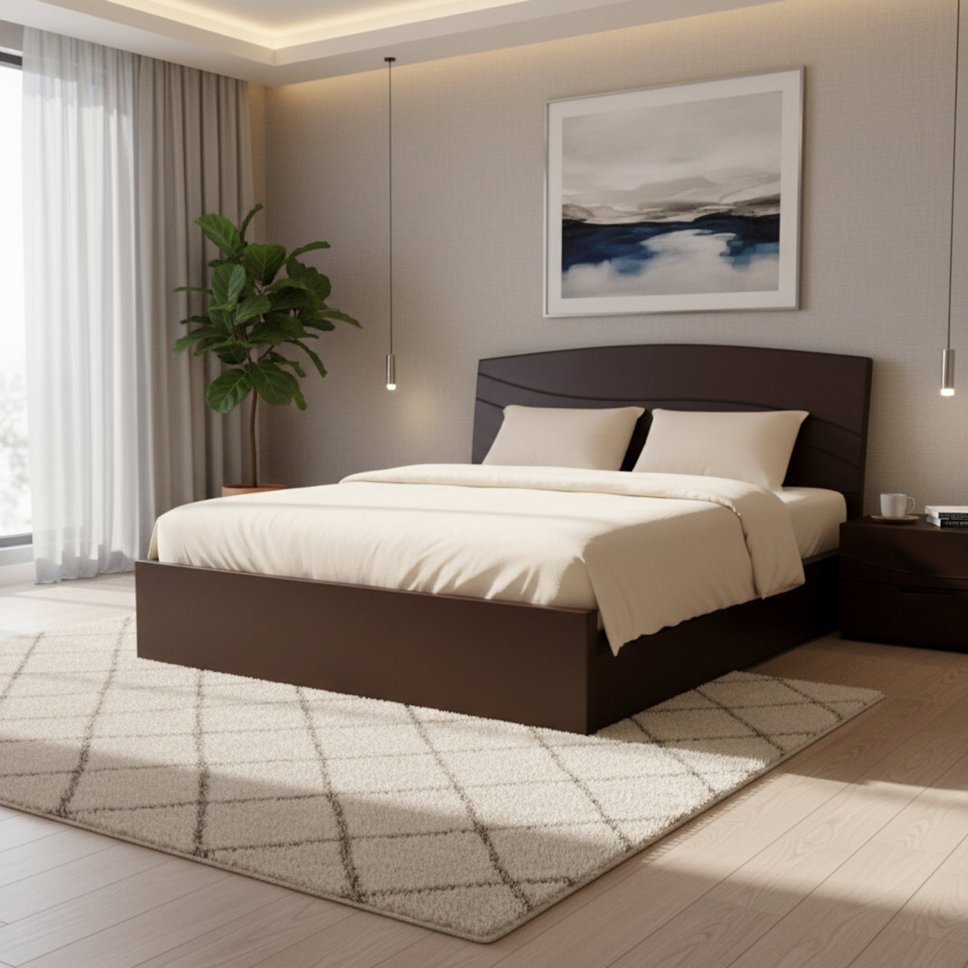 Lehar King Bed With Storage â€“ A Premium Blend of Style and Functionality