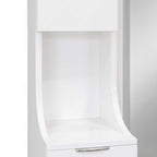 Charm Dressing Table’s sleek attachment point is showcased where the slender white legs connect to the desk frame.