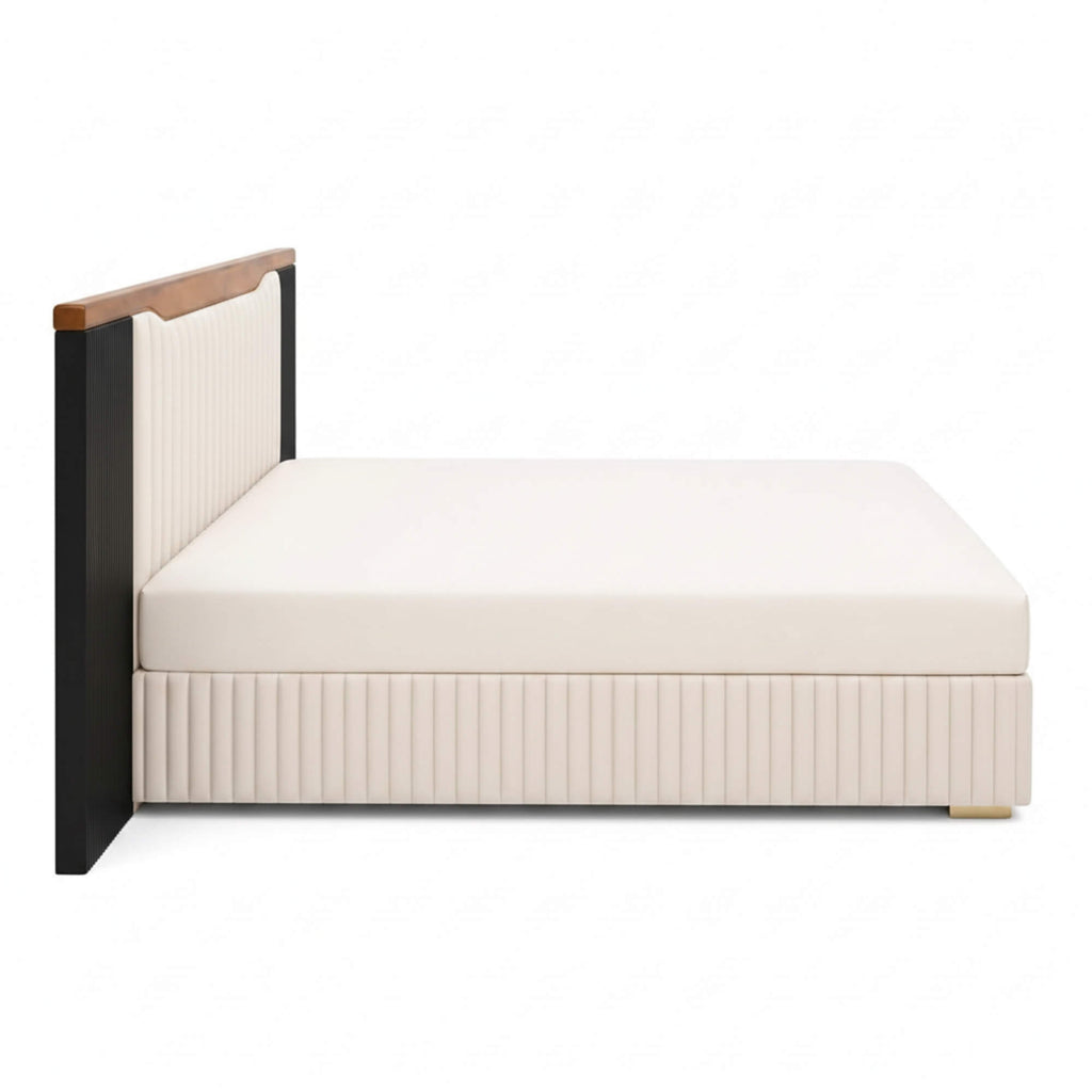 Flute King Bed with Storage – Modern Elegance with Fluted Detailing