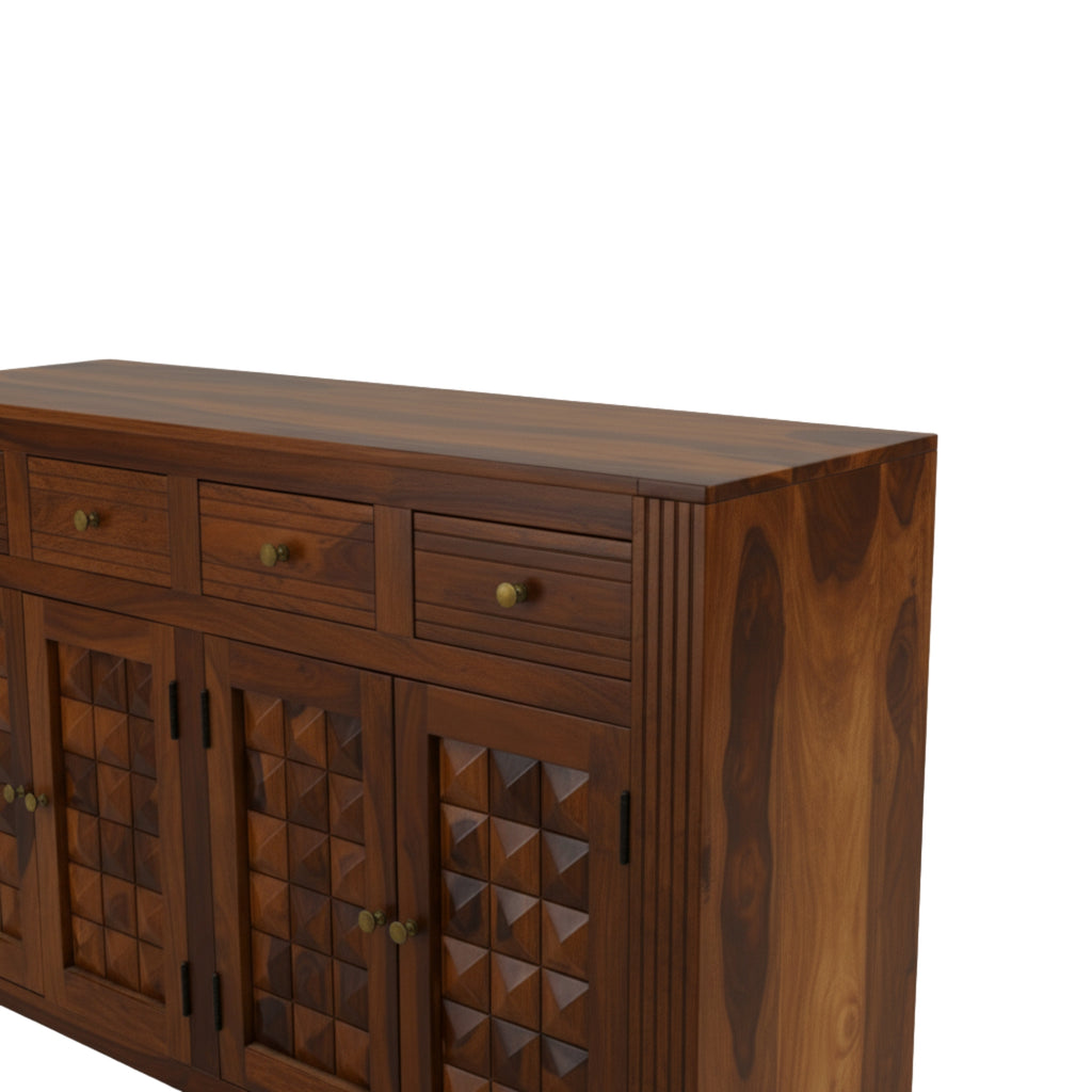Flake 3 Door Multiunit  Modern Glossy Storage Unit with Shelves