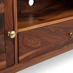 Diamond TV Unit  Solid Wood Entertainment Unit with Storage
