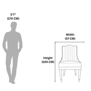 Conch blush dining chair size diagram