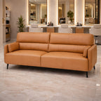 Salone 3-Seater Leather Sofa – Premium Mustard Leather Sofa for Living Rooms