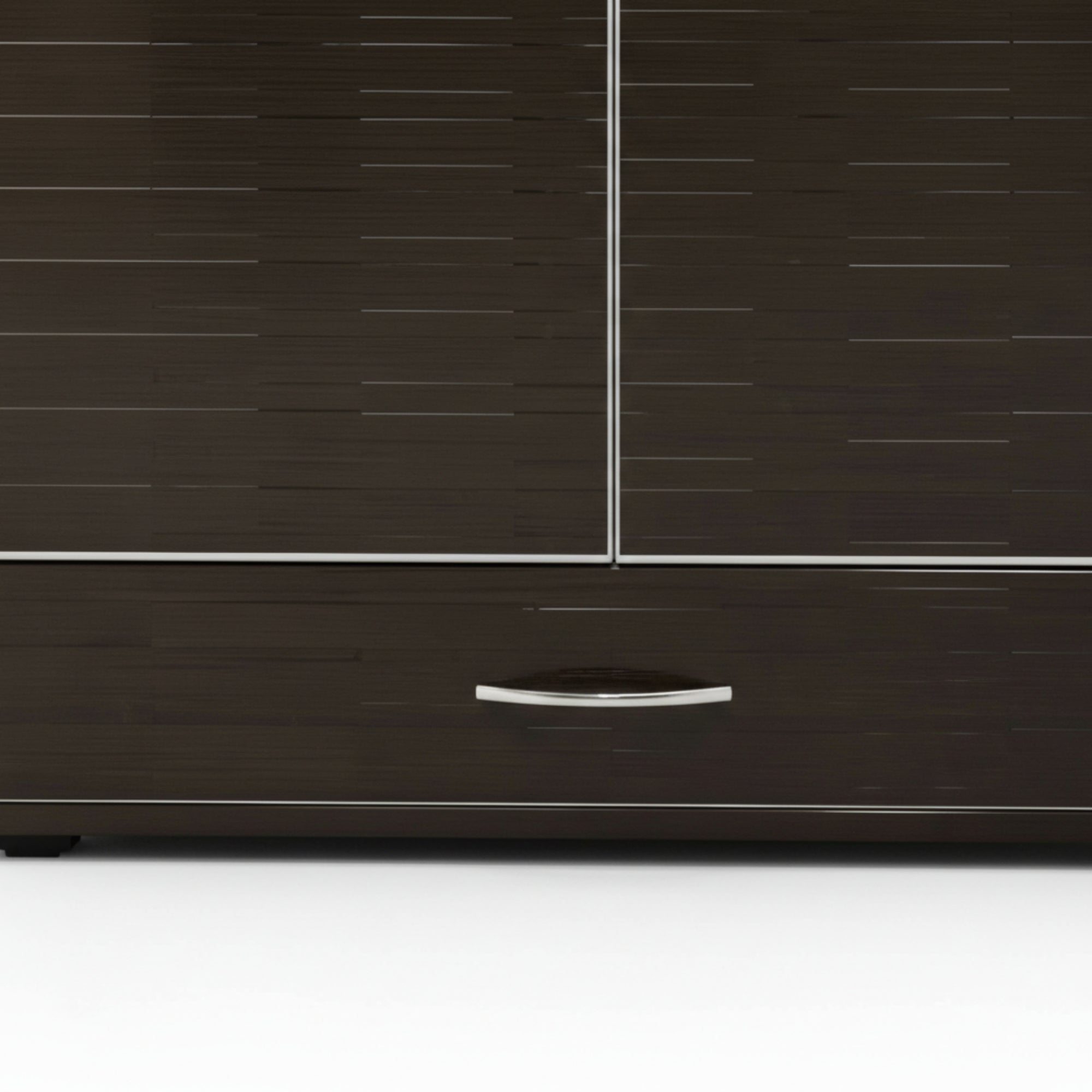 Ren 2 Door Wardrobe- Glossy Walnut Finish with Smart, Space-Saving Storage