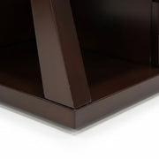 Close-up of a brown rectangular object on a white background