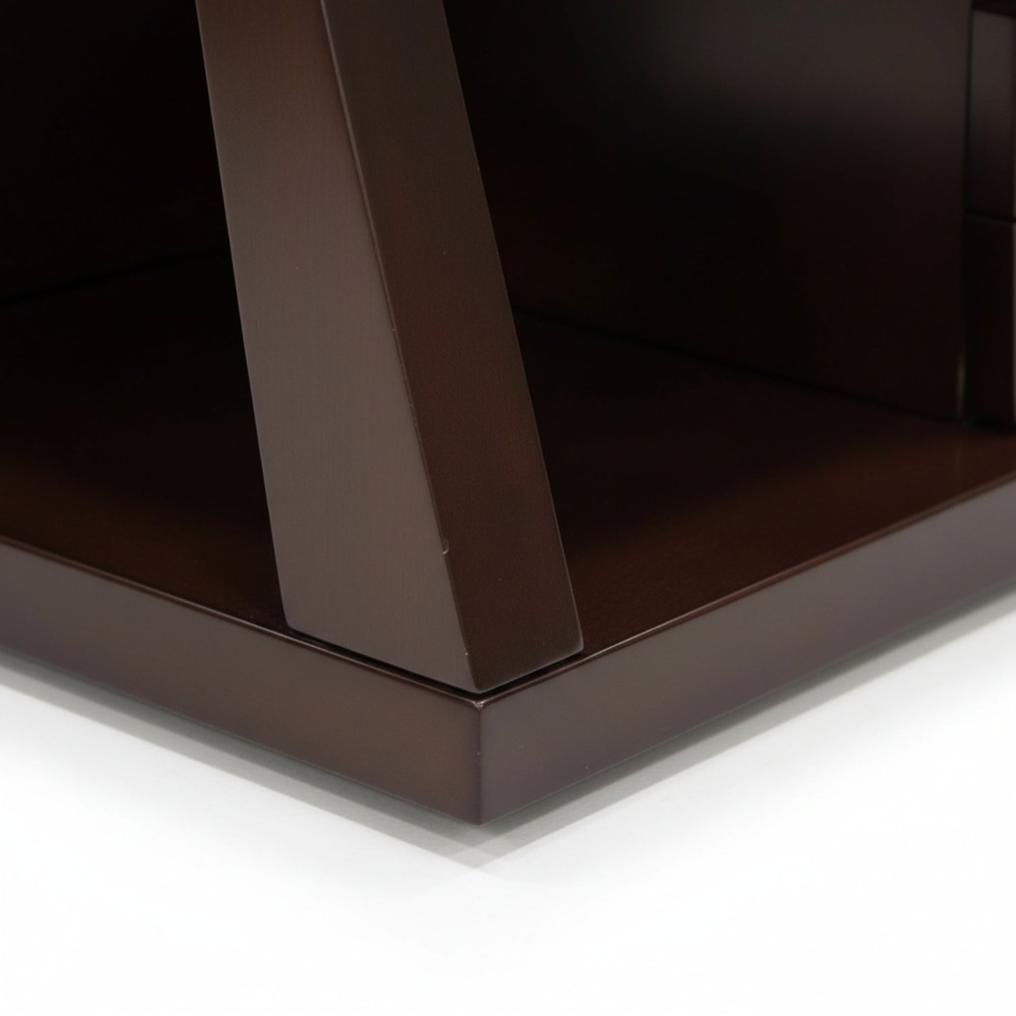 Close-up of a brown rectangular object on a white background