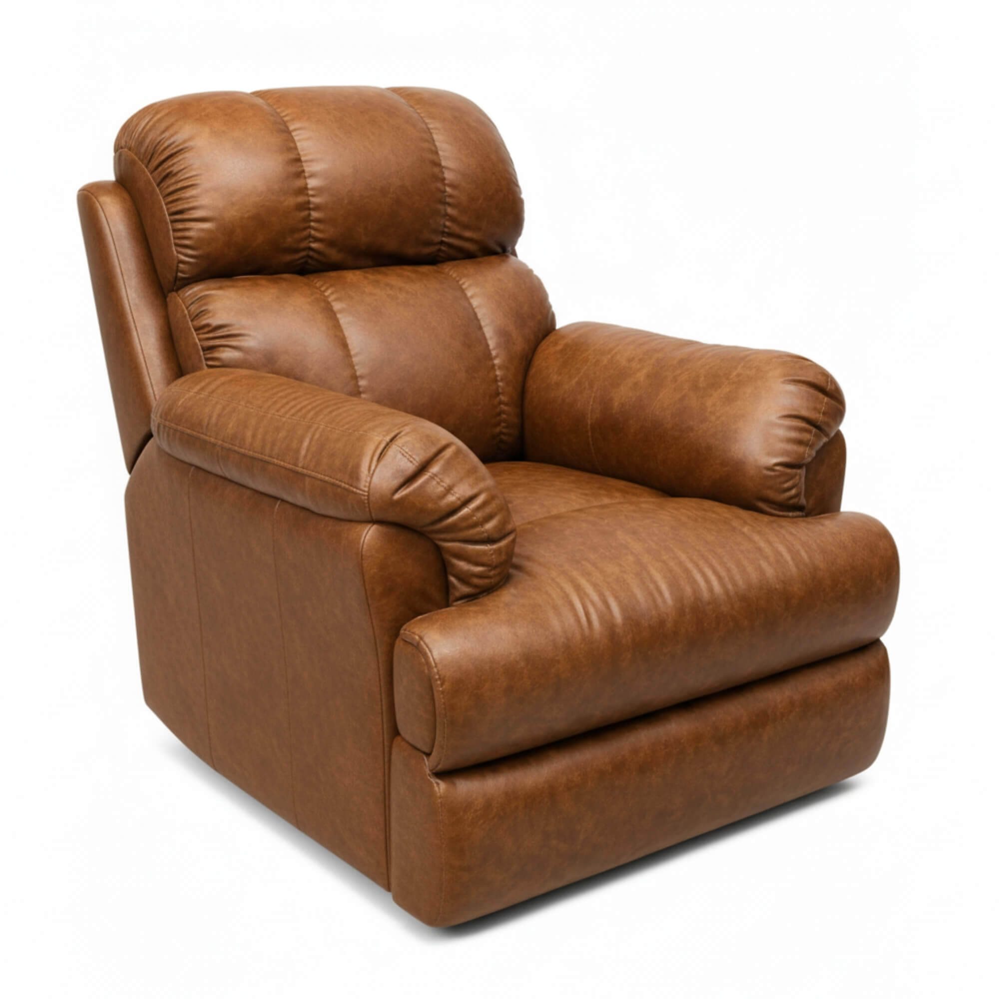 Tan brown power recliner side view with footrest | qivly:v1:h:412ed6288cd98a8d1b6bf4a8ee0b742f