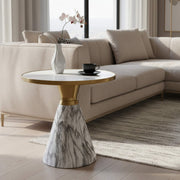 Hening End Table A57 – White & Gold Modern Side Table for Living Spaces