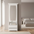 Pecon Dressing Table – Modern White Gloss Finish with Drawer Storage & Space-Saving Design
