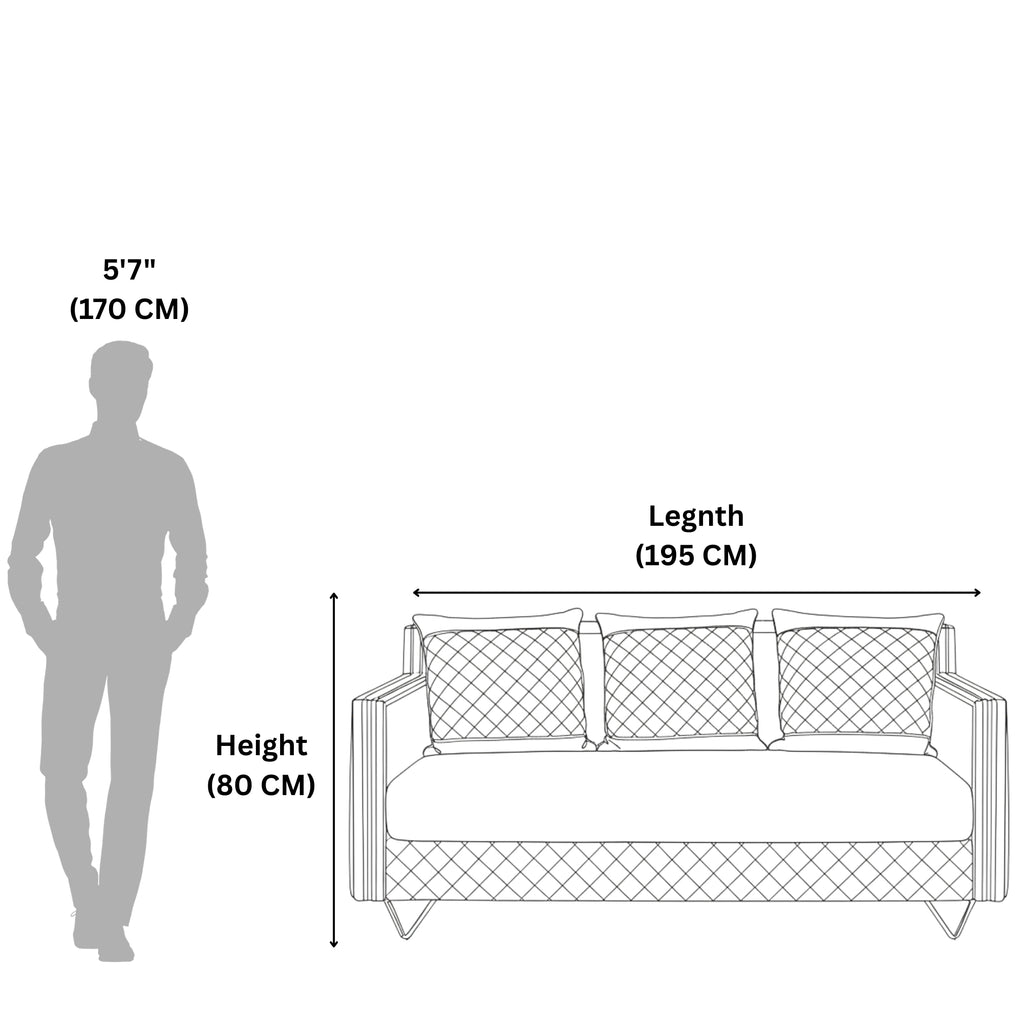 Phantom 3 Seater Sofa- Sleek Design with Plush Comfort