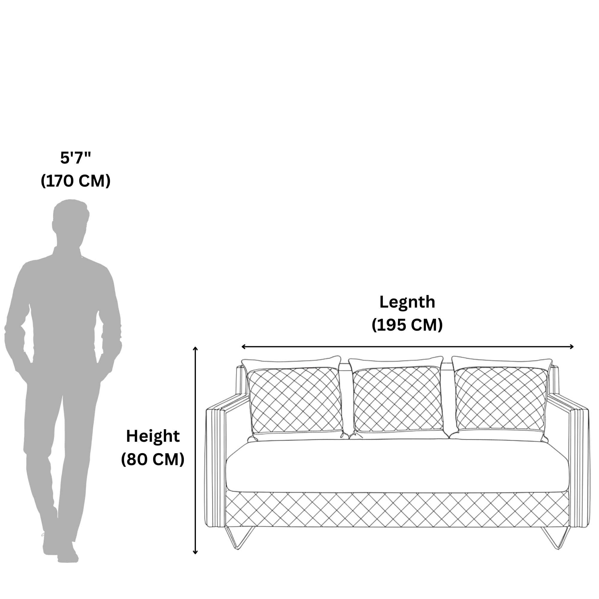 Phantom 3 Seater Sofa- Sleek Design with Plush Comfort
