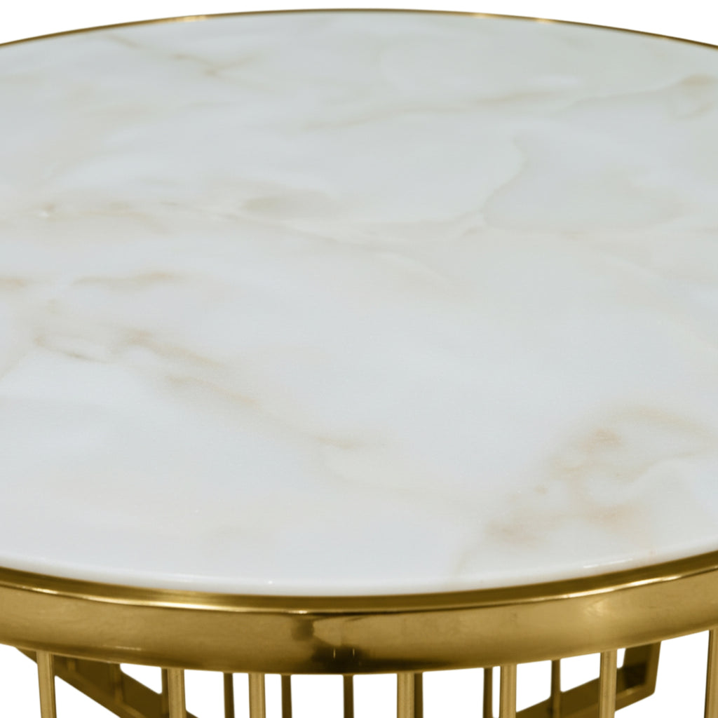 Marigold Marble Coffee Table Set – Elegant Nesting Tables for Modern Living Room