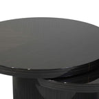  N302A Coffee Table reflects a highly reflective, glass-like top surface.