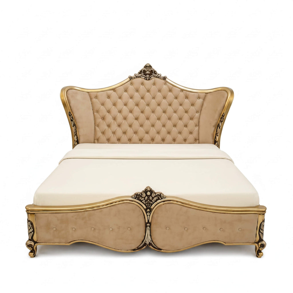 Harmony Carvin King Bed with Storage – Ornate Craftsmanship with Grand Comfort