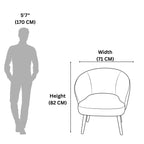 Leisure Chair TY052 - Upholstered Fabric Accent Chair with SS Base