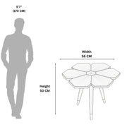 Kamal End Table  Walnut Solid Wood Side Table for Living Spaces