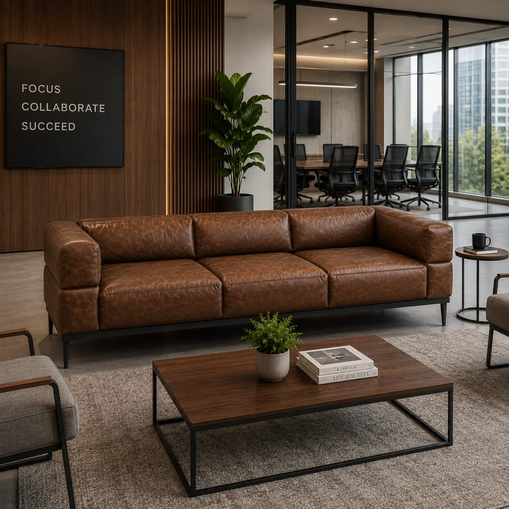 Concord-3 Office Sofa- Premium Executive Three-Seater Sofa for Modern Workspaces