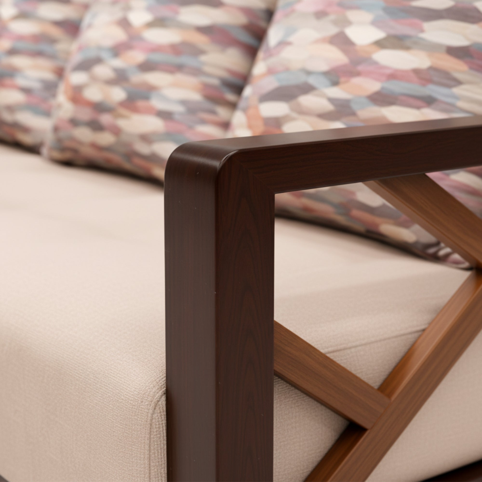 Aspire 3 Seater Sofa – Elegant Teak Wood Comfort for Modern Living