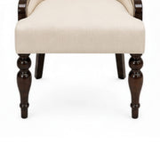 Conch dining chair turned legs close-up
