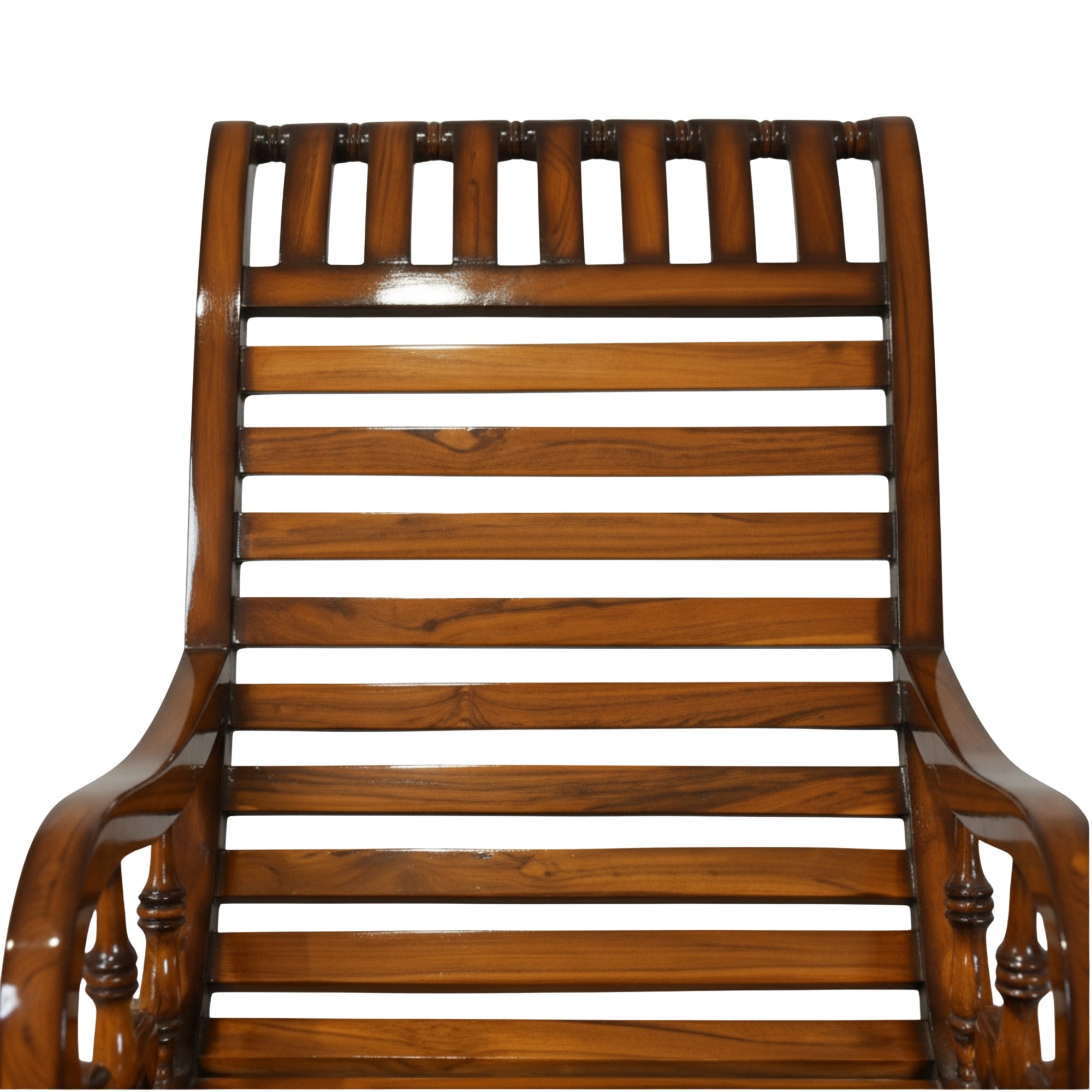 Stellar Solid Wood Rocking Chair - Walnut Gloss Finish