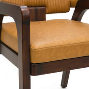 Pixel dining chair backrest and arm close-up