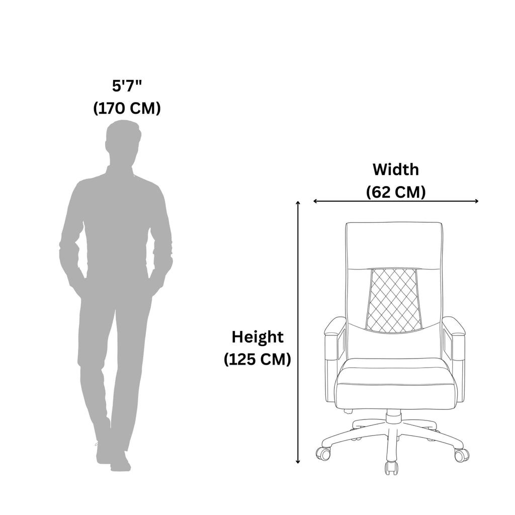 Eezy Office Chair 758  Modern Leatherette Office Chair with SS Base