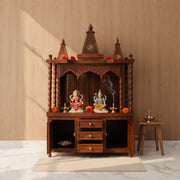 Trilok Handcrafted Wooden Temple â€“ Create a Divine Space at Home