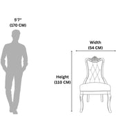 Ellipse Arrow dining chair size diagram