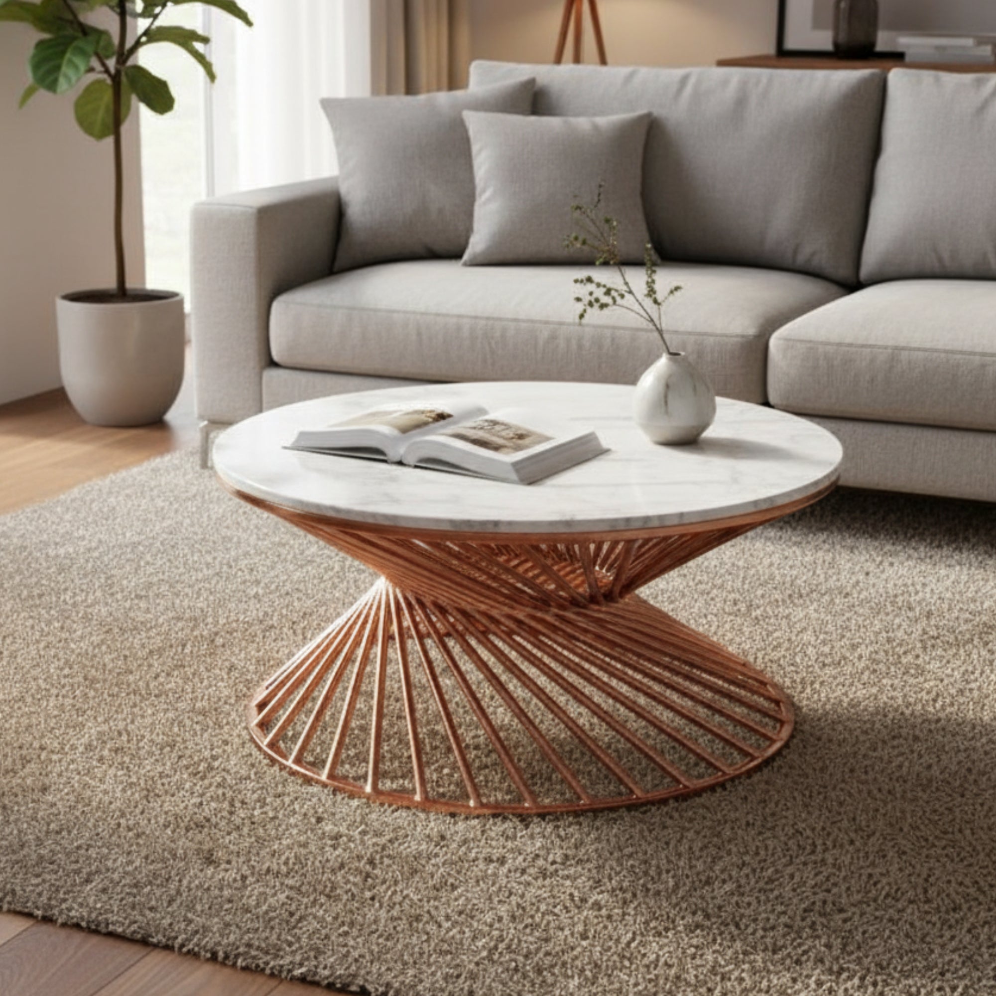 Dusk Marble Coffee Table - Designer Marble Center Table for Living Room