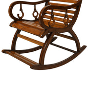 Stellar Solid Wood Rocking Chair - Walnut Gloss Finish