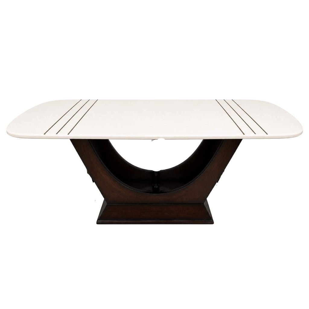 Conch Marble 6+1 Seater Dining Table – Sculptural Grace with Timeless Marble Elegance