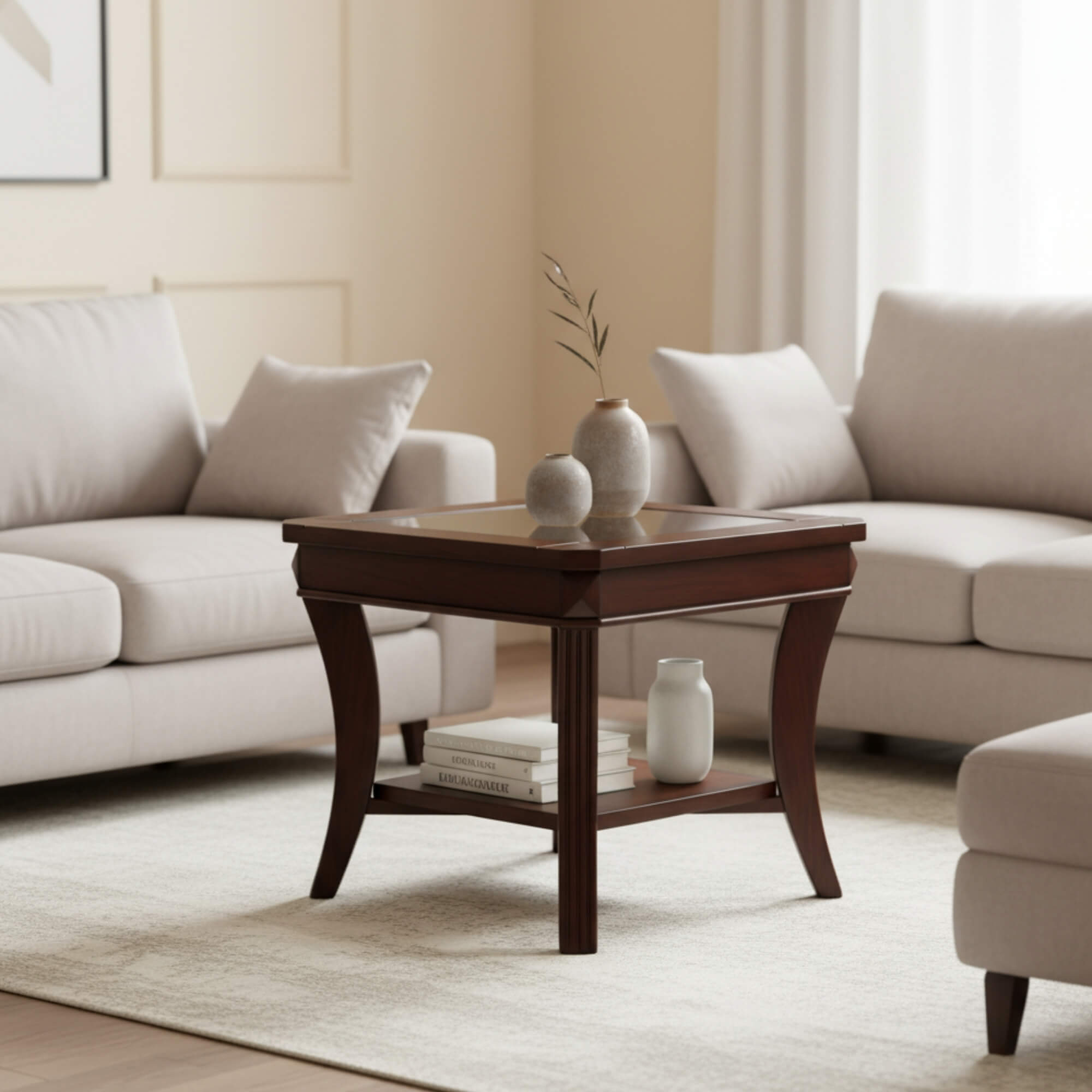 Anne End Table  Solid Wood Multipurpose Side & Stool Table