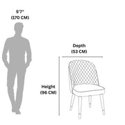 Crag dining chair size diagram