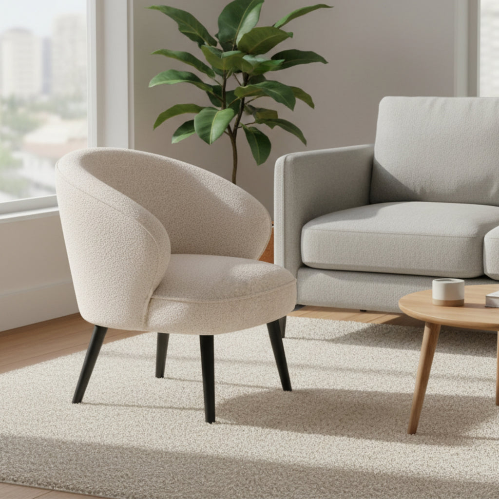 Leisure Chair TY052 - Upholstered Fabric Accent Chair with SS Base