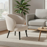 Leisure Chair TY052 - Upholstered Fabric Accent Chair with SS Base