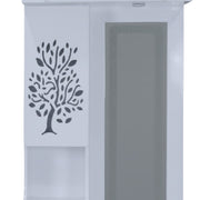 Floral Dressing Table  Glossy White Dressing Unit with Mirror & Storage