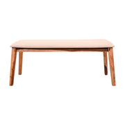 Stella upholstered dining bench, front view