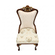 Boomer dining chair in cream and gold, front view