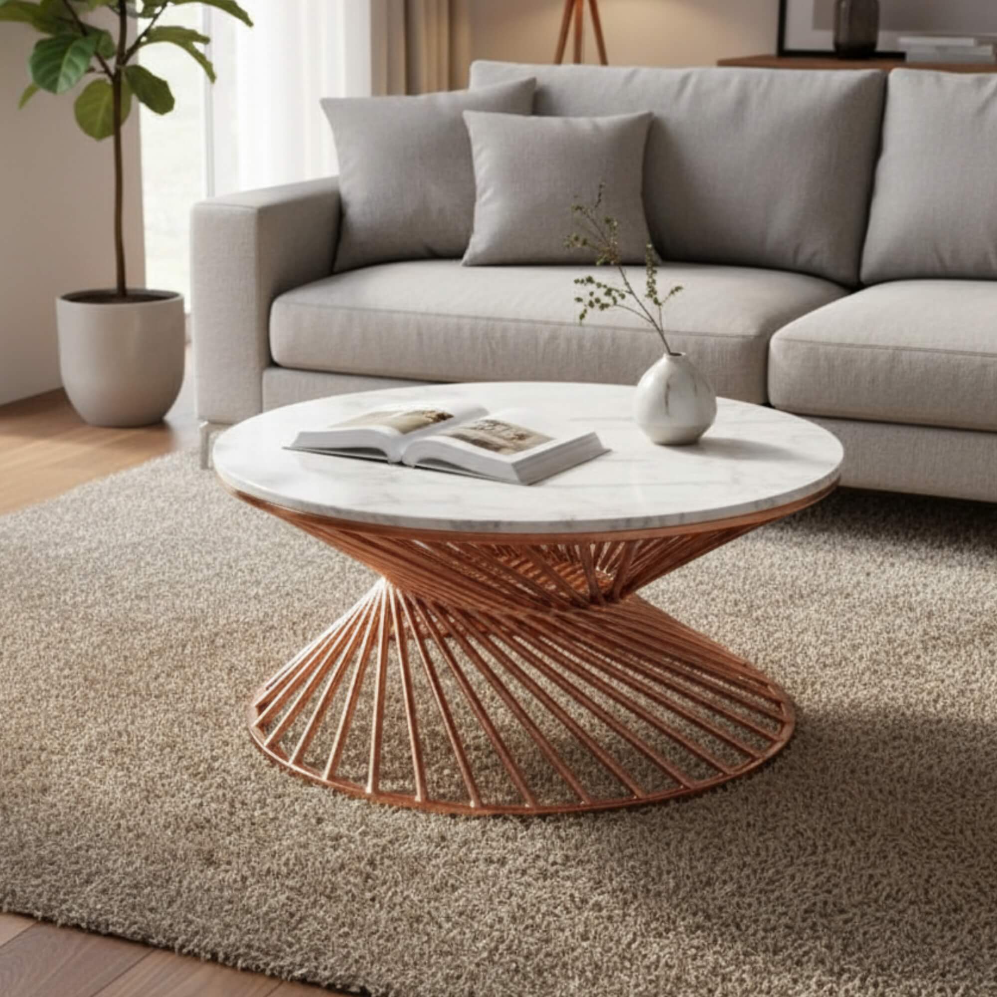 Dusk Marble Coffee Table - Designer Marble Center Table for Living Room